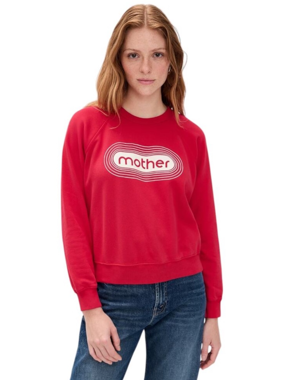 NWT MOTHER The Concert Sweatshirt in Red, Mother Stereo, Size M - Picture 2 of 4